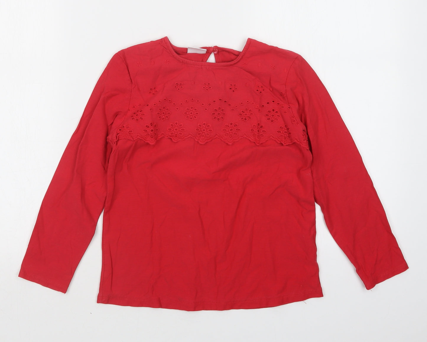 Zara Girls Red Floral  Basic T-Shirt Size 9 Years
