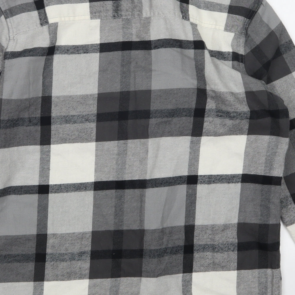 abercrombie kids Boys Grey Plaid  Basic Button-Up Size 11-12 Years