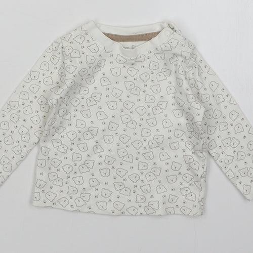 Lupilu Baby White Animal Print  Basic T-Shirt Size 3-6 Months
