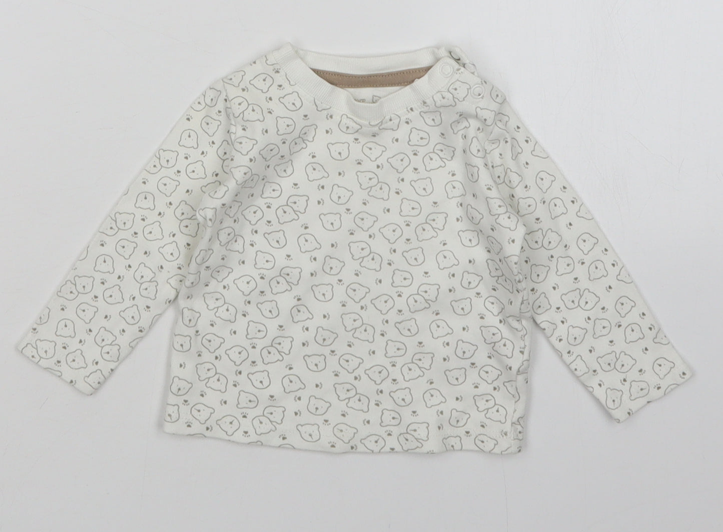Lupilu Baby White Animal Print  Basic T-Shirt Size 3-6 Months