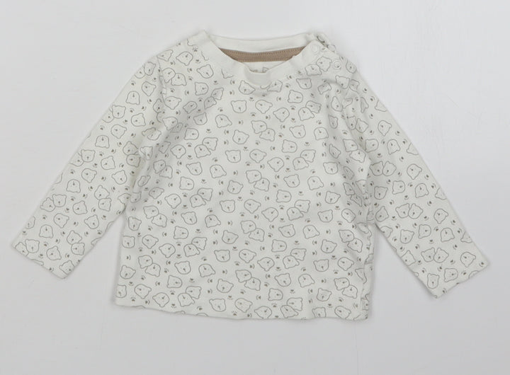 Lupilu Baby White Animal Print Basic T-Shirt Size 3-6 Months
