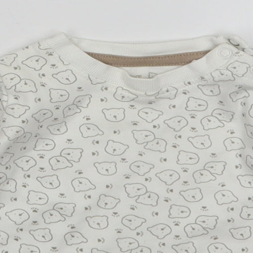 Lupilu Baby White Animal Print  Basic T-Shirt Size 3-6 Months