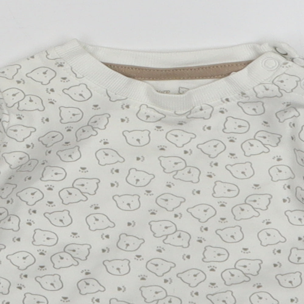 Lupilu Baby White Animal Print  Basic T-Shirt Size 3-6 Months
