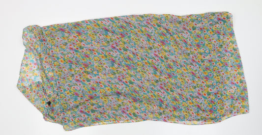 Front view of Preworn women’s multicoloured floral shawl/wrap