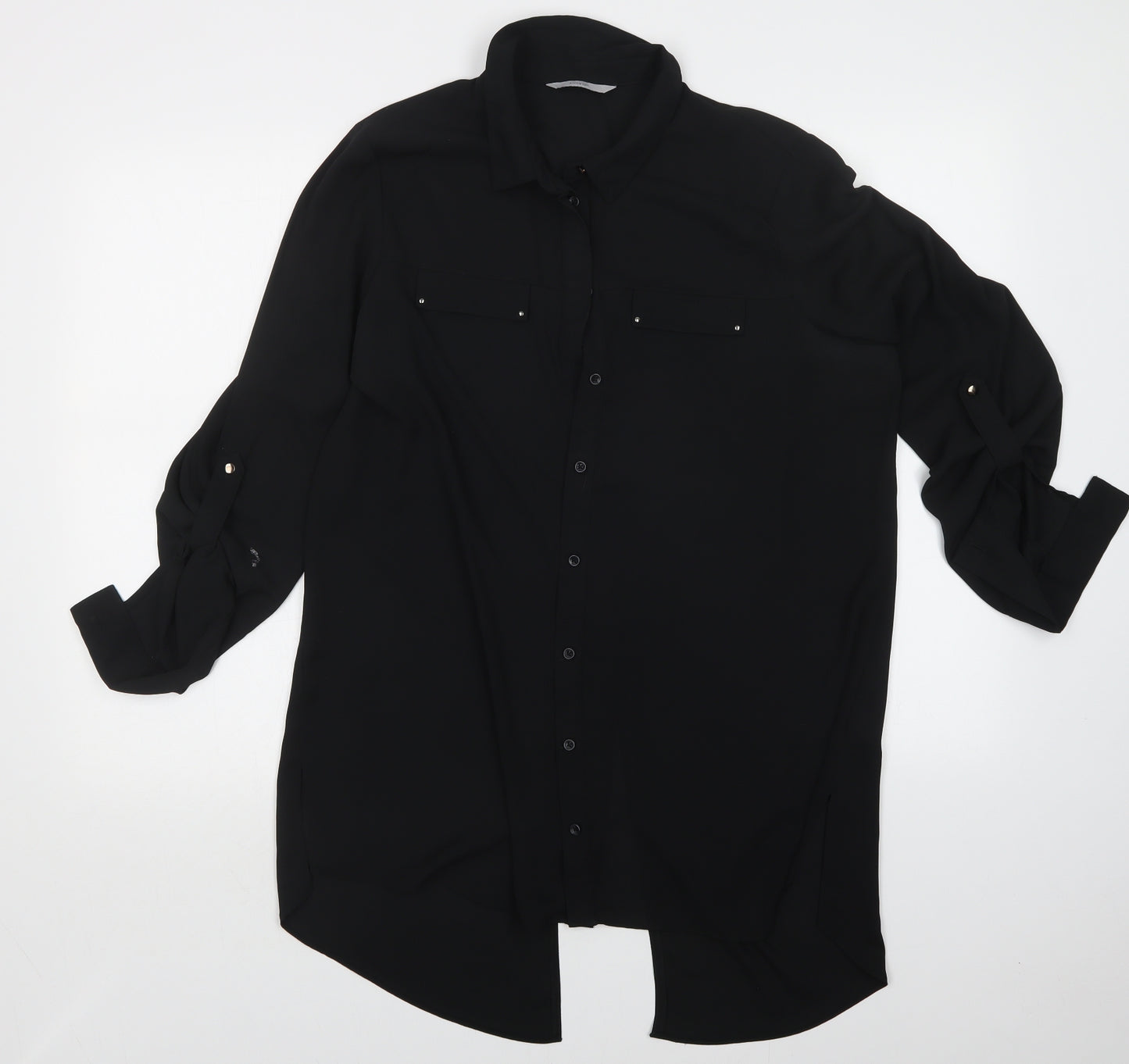 George Womens Black   Basic Button-Up Size 14