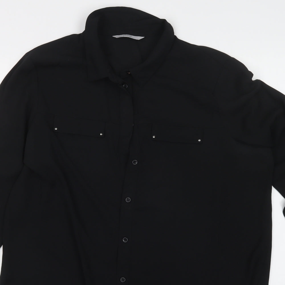 George Womens Black   Basic Button-Up Size 14