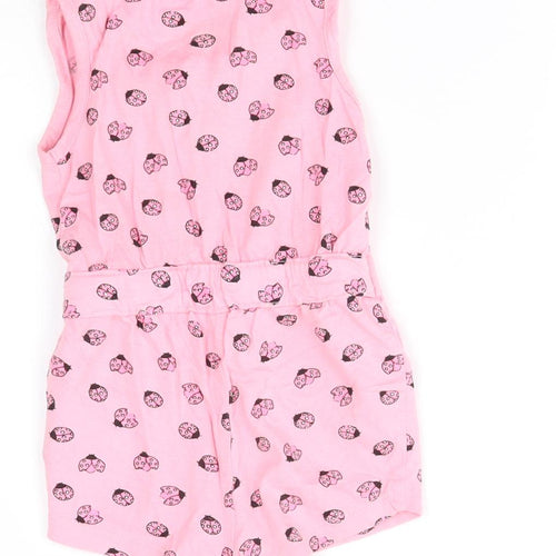 Primark Baby Pink Animal Print  Babygrow One-Piece Size 6-9 Months  - ladybirds