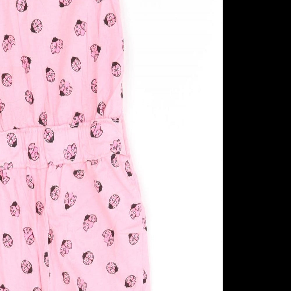 Primark Baby Pink Animal Print  Babygrow One-Piece Size 6-9 Months  - ladybirds