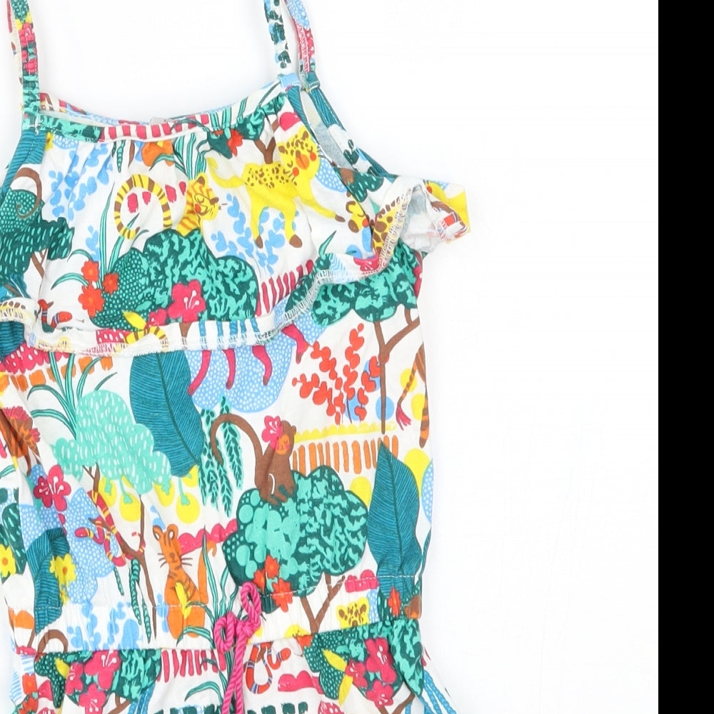 TU Girls Green Flecked  Romper One-Piece Size 2-3 Years  - jungle pattern
