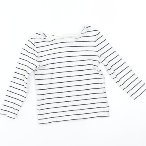 F&F Baby White Striped  Pullover Jumper Size 12-18 Months