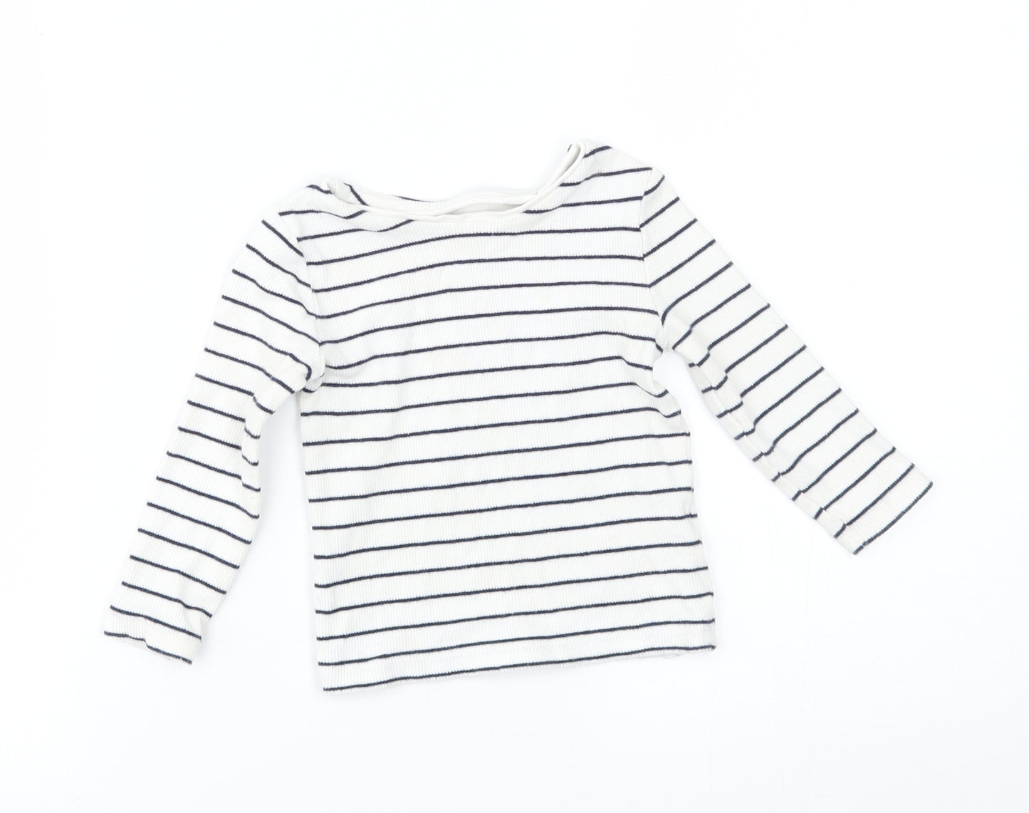 F&F Baby White Striped  Pullover Jumper Size 12-18 Months