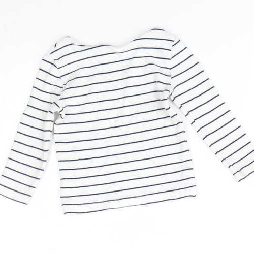 F&F Baby White Striped  Pullover Jumper Size 12-18 Months