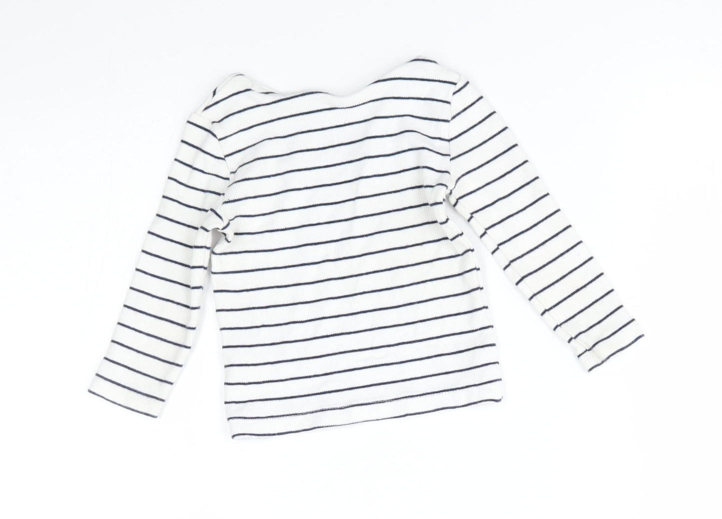 F&F Baby White Striped  Pullover Jumper Size 12-18 Months