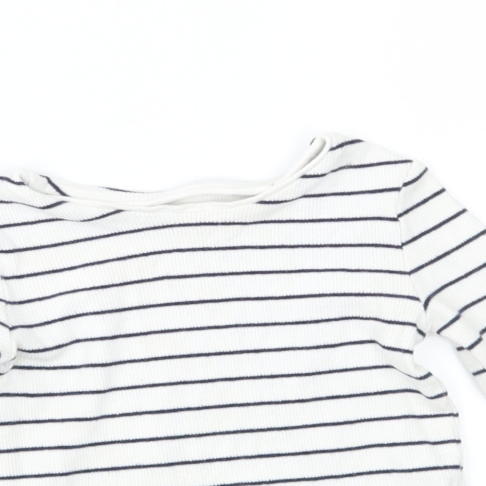 F&F Baby White Striped  Pullover Jumper Size 12-18 Months