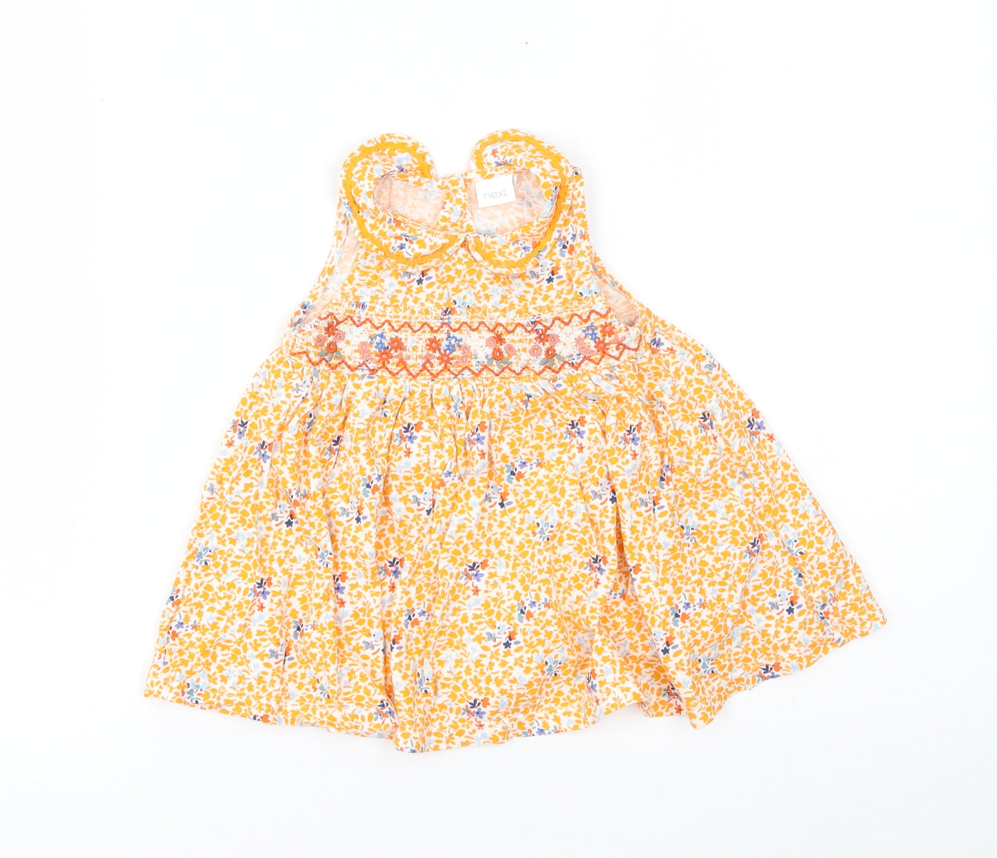 NEXT Girls Orange Floral  A-Line  Size 6-9 Months