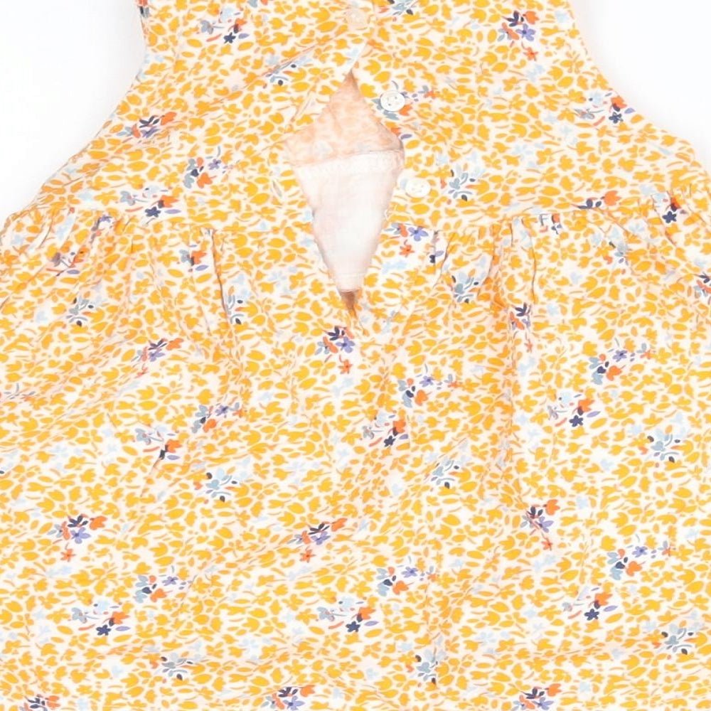 NEXT Girls Orange Floral  A-Line  Size 6-9 Months