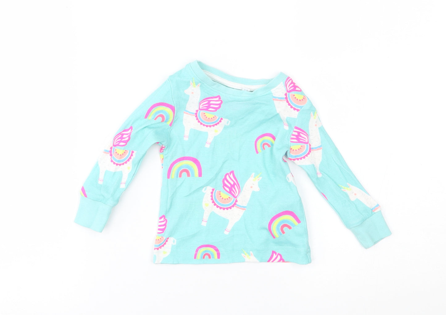 Blue Zoo Baby Blue    Pyjama Top Size 12-18 Months  - llamacorn, matching set