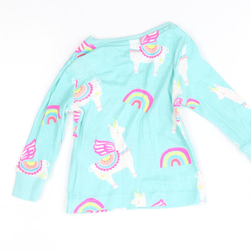 Blue Zoo Baby Blue    Pyjama Top Size 12-18 Months  - llamacorn, matching set