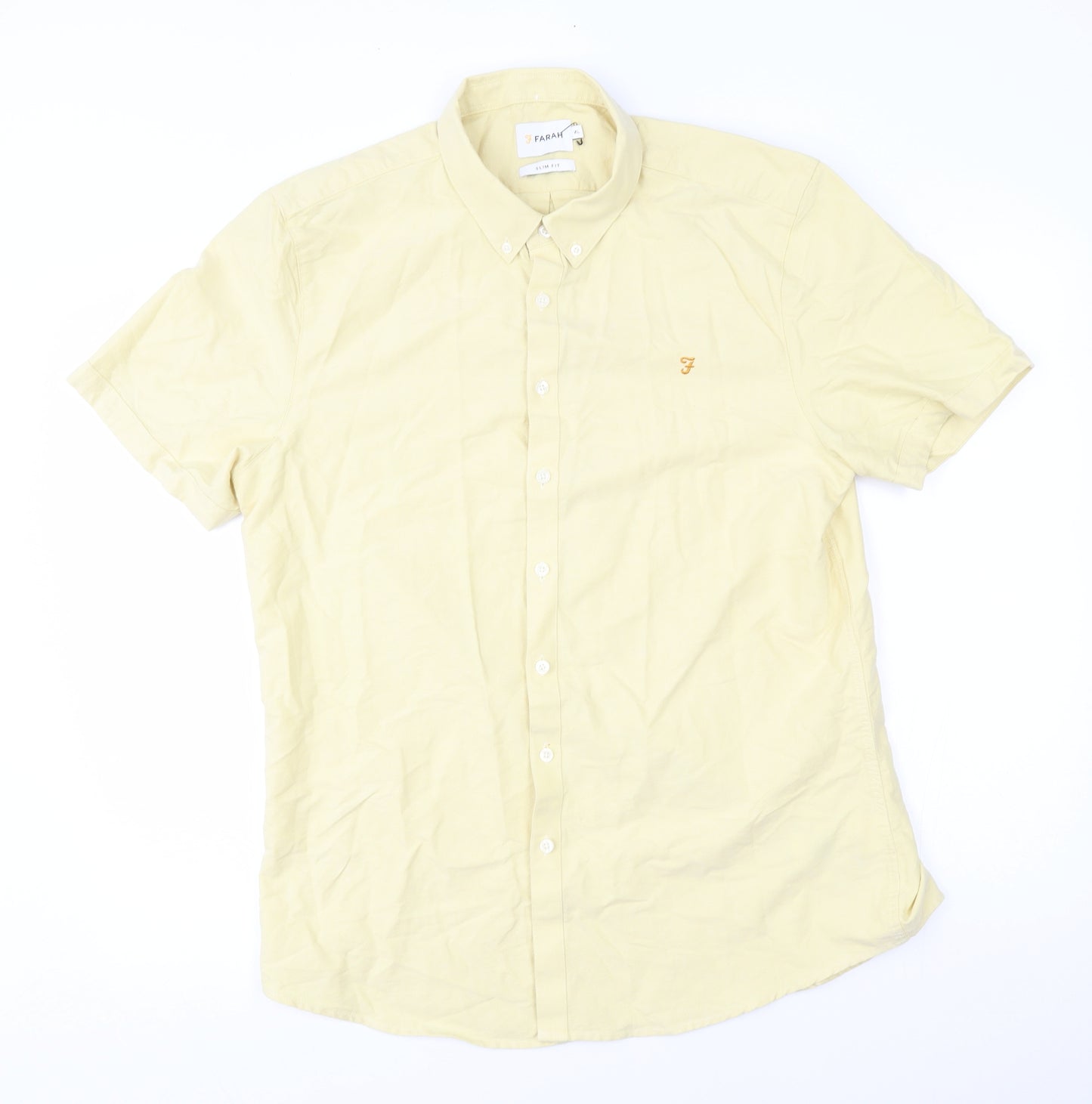 Farah Mens Yellow    Button-Up Size XL