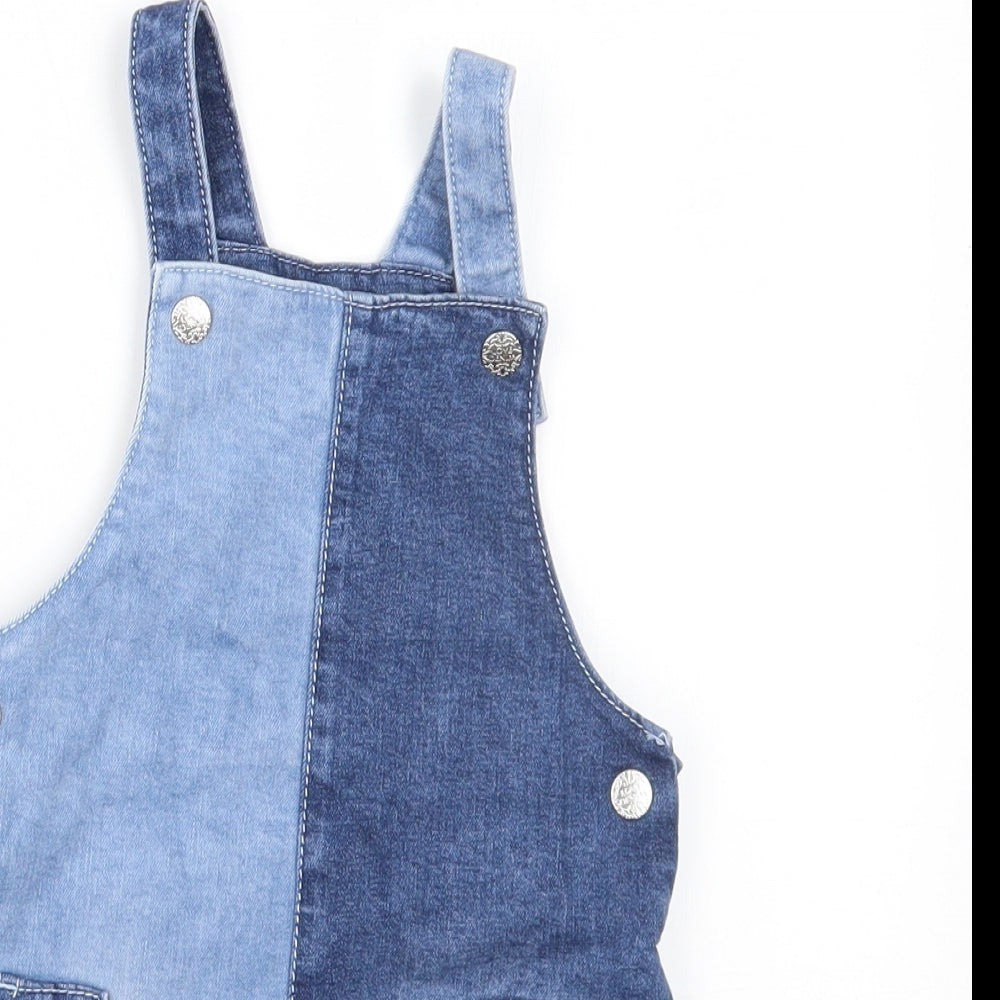 F&F Girls Blue   Pinafore/Dungaree Dress  Size 12-18 Months