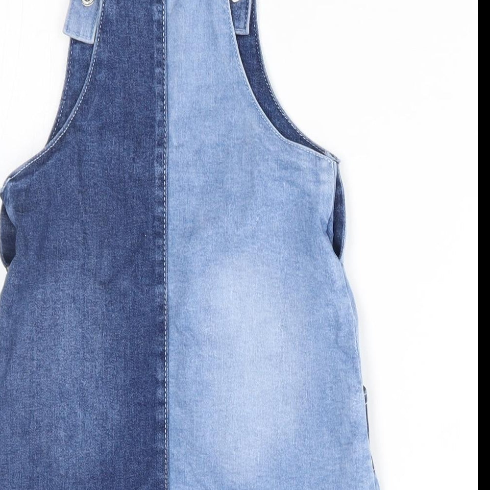 F&F Girls Blue   Pinafore/Dungaree Dress  Size 12-18 Months