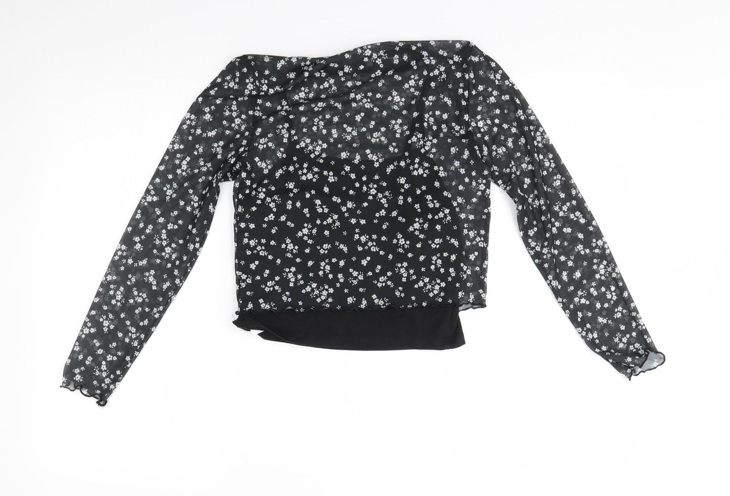 New Look Girls Black Fair Isle  Basic Blouse Size 12-13 Years