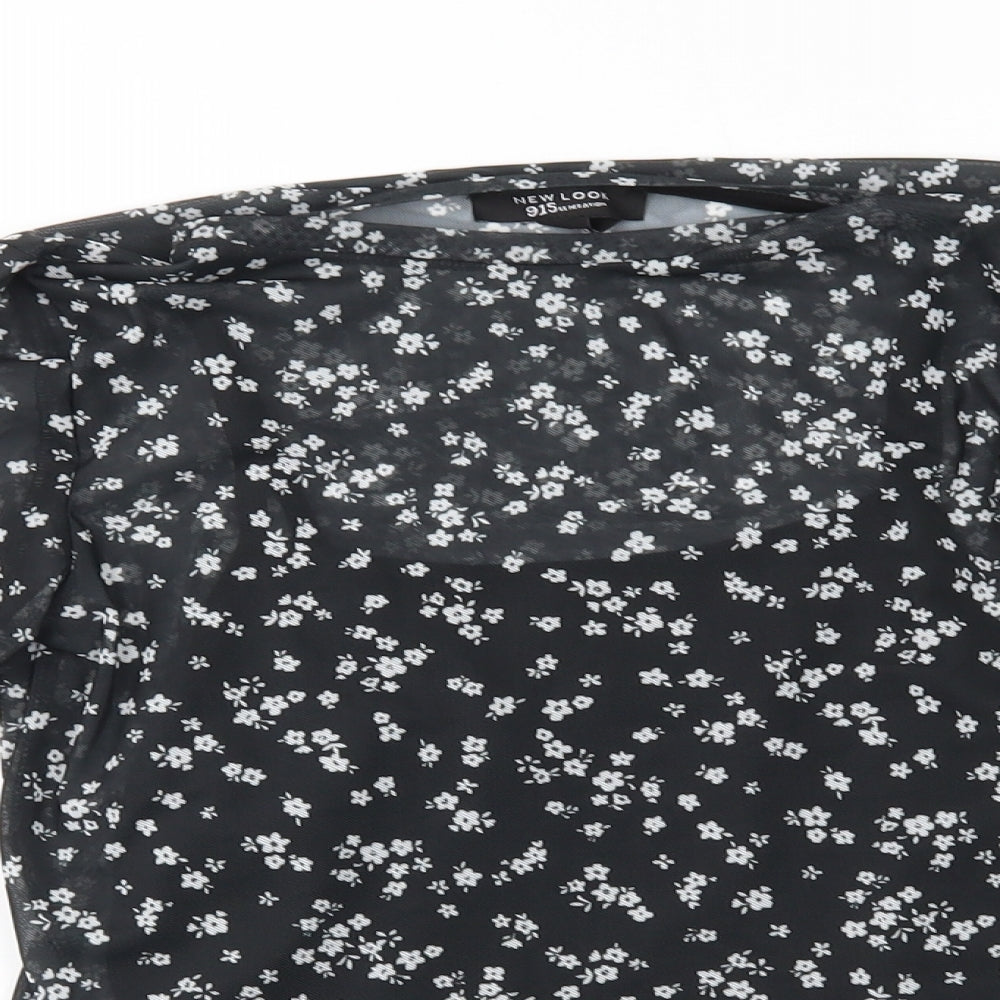 New Look Girls Black Fair Isle  Basic Blouse Size 12-13 Years