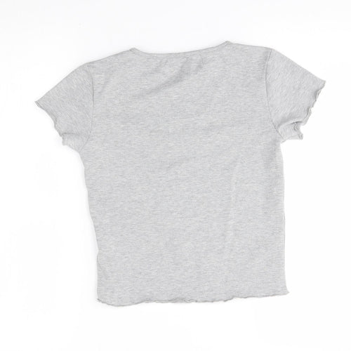 Primark Girls Grey   Basic T-Shirt Size 11-12 Years  - no bad vibes