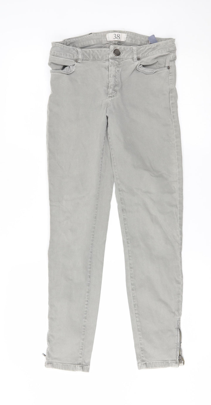 Preworn Womens Grey   Straight Jeans Size 28 in L27 in - ankle zips