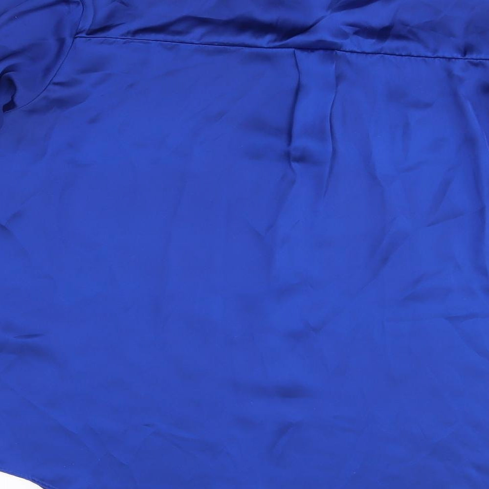 Zara Womens Blue   Basic Button-Up Size XS  - shiny
