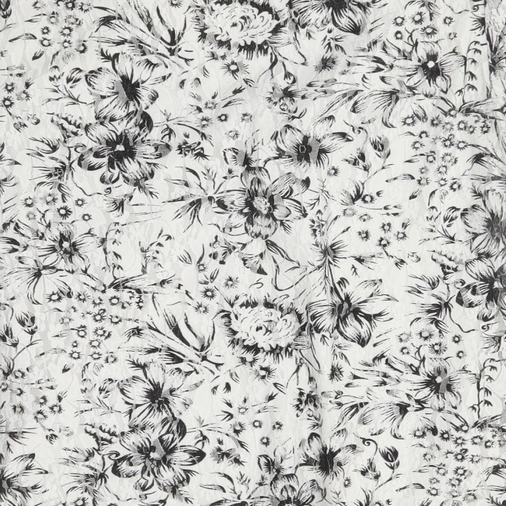 editions Womens White Floral  Basic Blouse Size 10