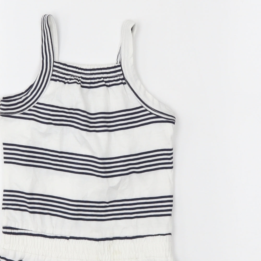 Nutmeg Girls White Striped  Romper One-Piece Size 2-3 Years