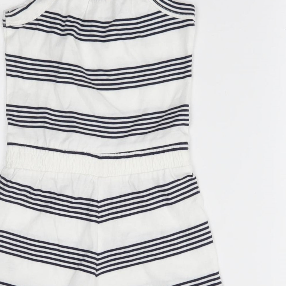 Nutmeg Girls White Striped  Romper One-Piece Size 2-3 Years