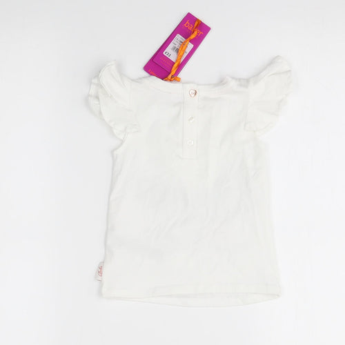 Baker Girls White   Basic Blouse Size 12-18 Months  - Unicorn