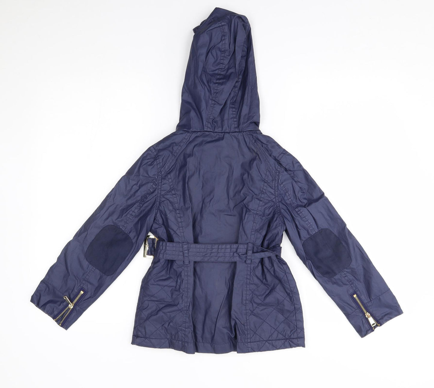 M&S Girls Blue   Overcoat Coat Size 7-8 Years