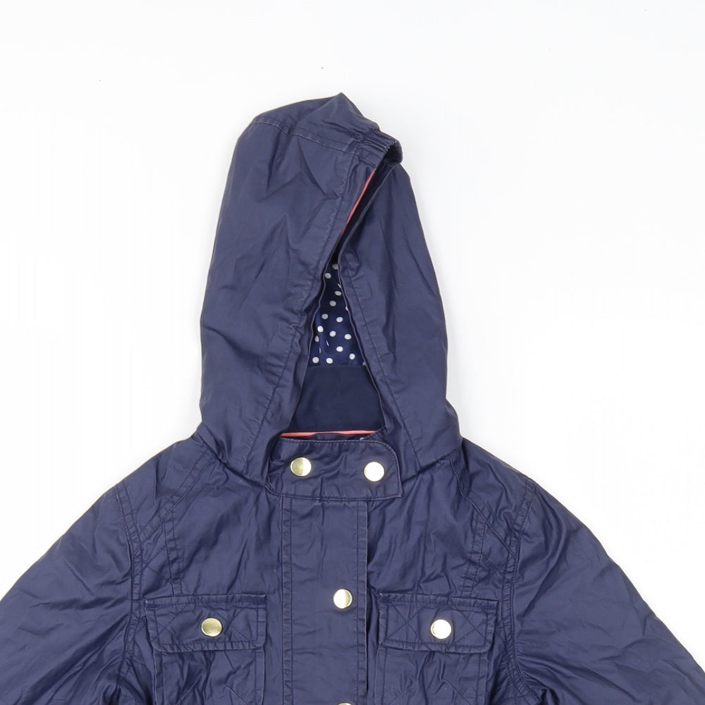 M&S Girls Blue   Overcoat Coat Size 7-8 Years