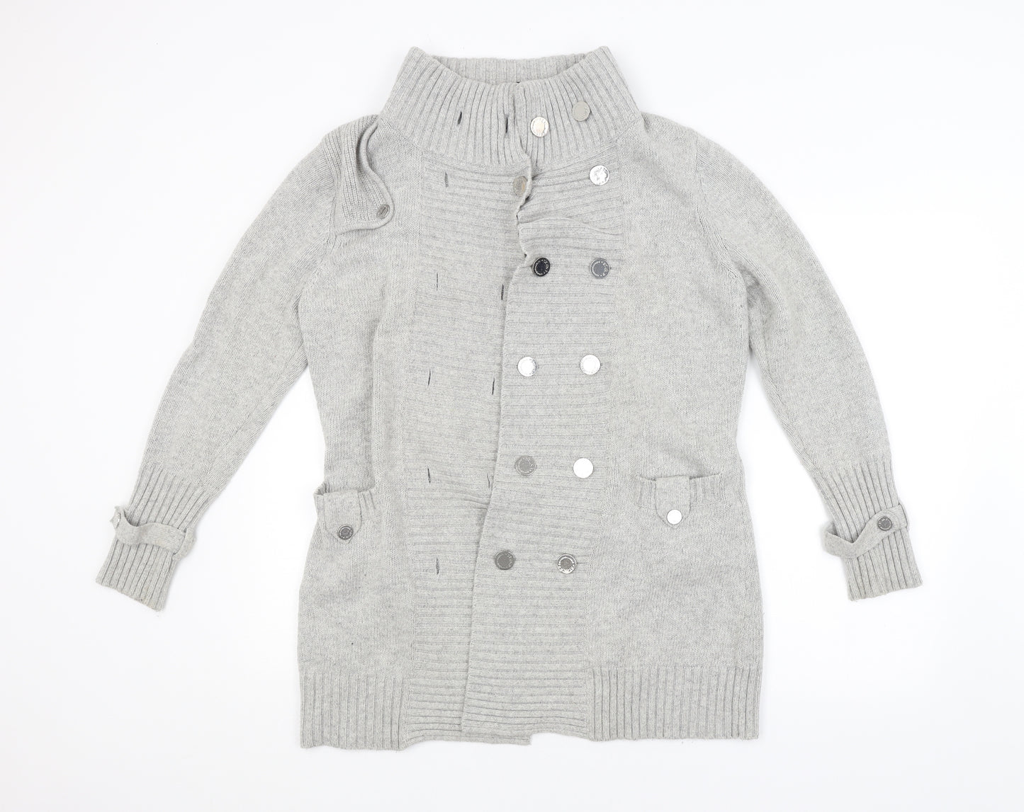 Julien Macdonald Womens Grey   Overcoat Coatigan Size 12