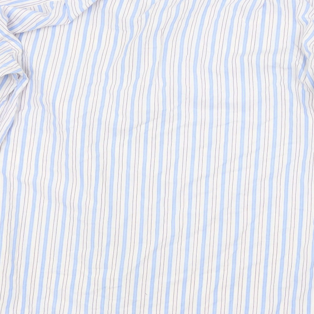 m&s Mens Multicoloured Striped   Dress Shirt Size 17