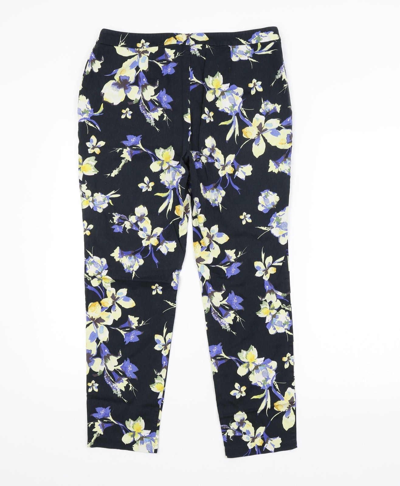 F&F Womens Black Floral  Trousers  Size 12 L25 in