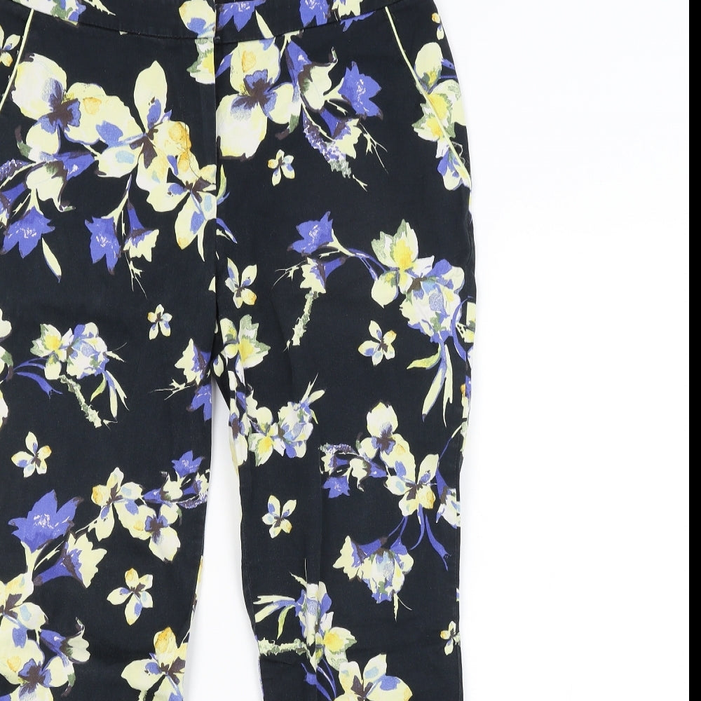 F&F Womens Black Floral  Trousers  Size 12 L25 in