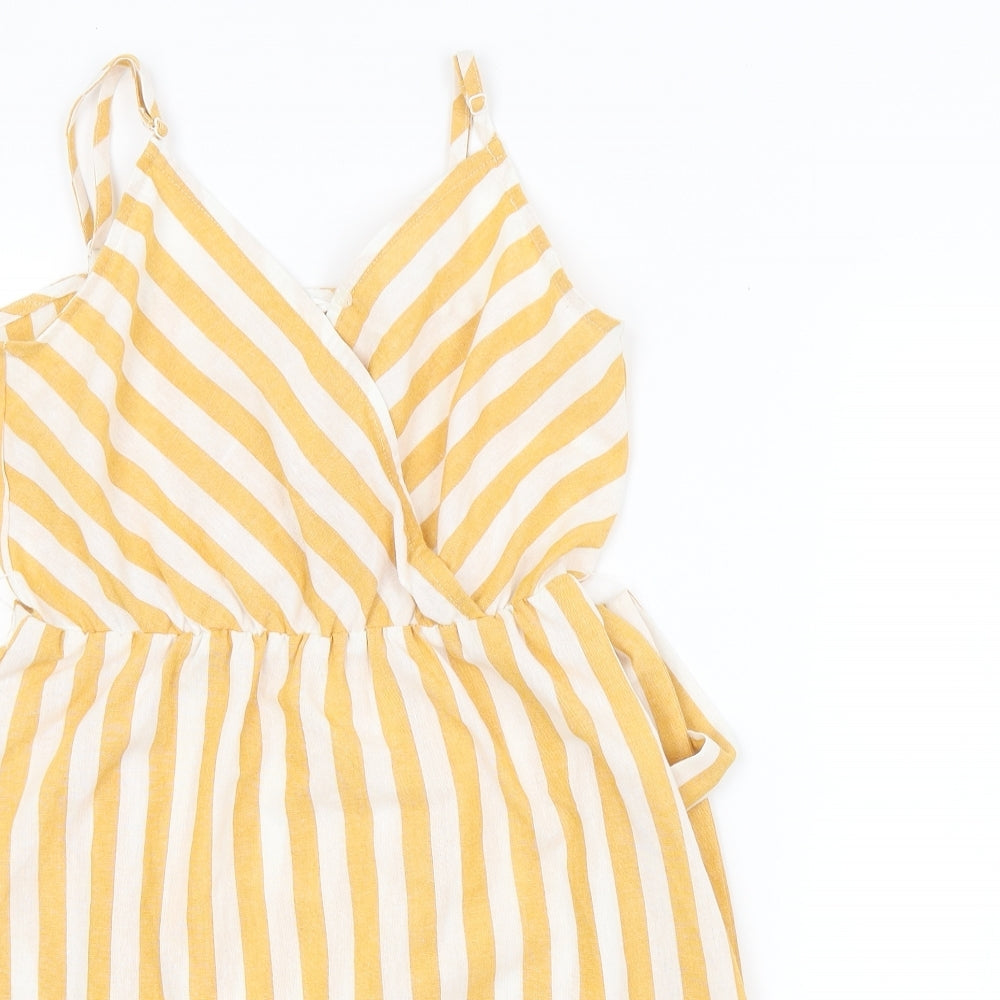 SheIn Girls Orange Striped  A-Line  Size 11-12 Years