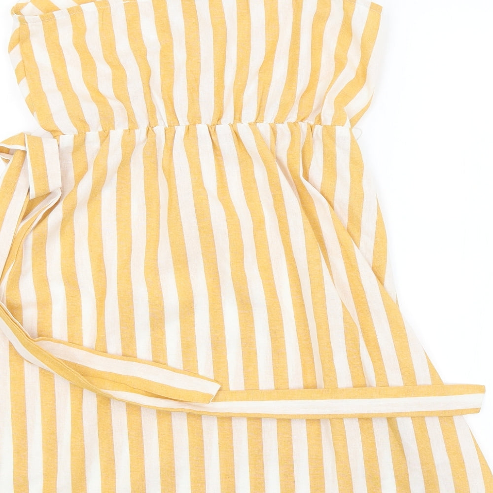 SheIn Girls Orange Striped  A-Line  Size 11-12 Years