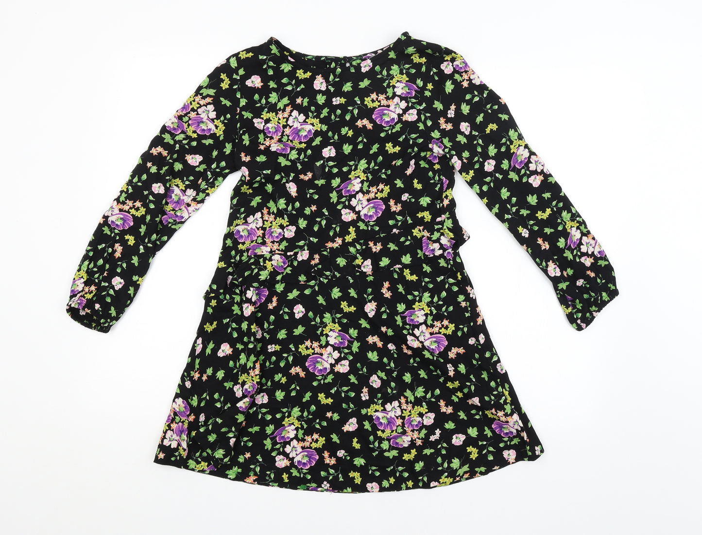 NEXT Girls Black Floral  A-Line  Size 9 Years