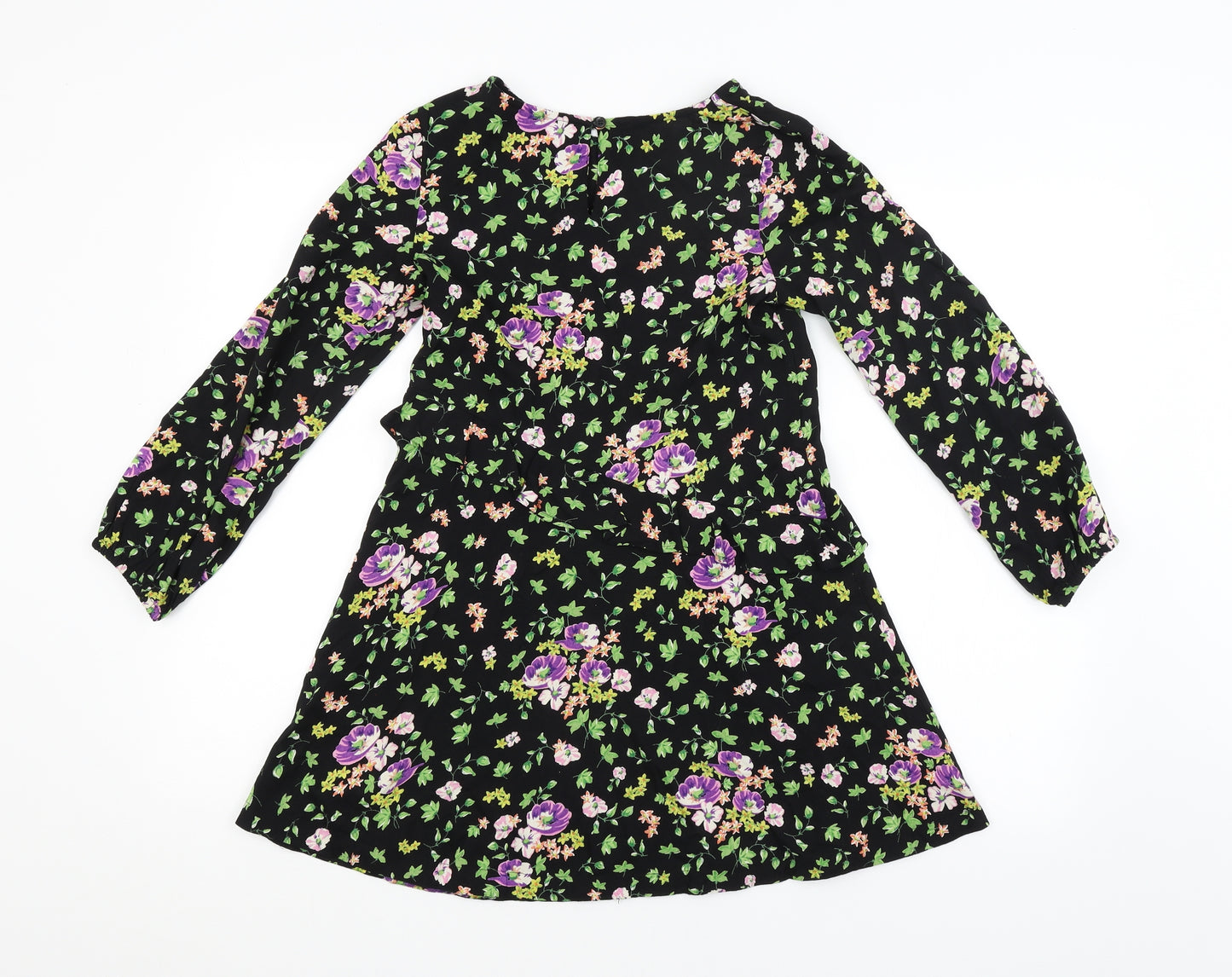 NEXT Girls Black Floral  A-Line  Size 9 Years
