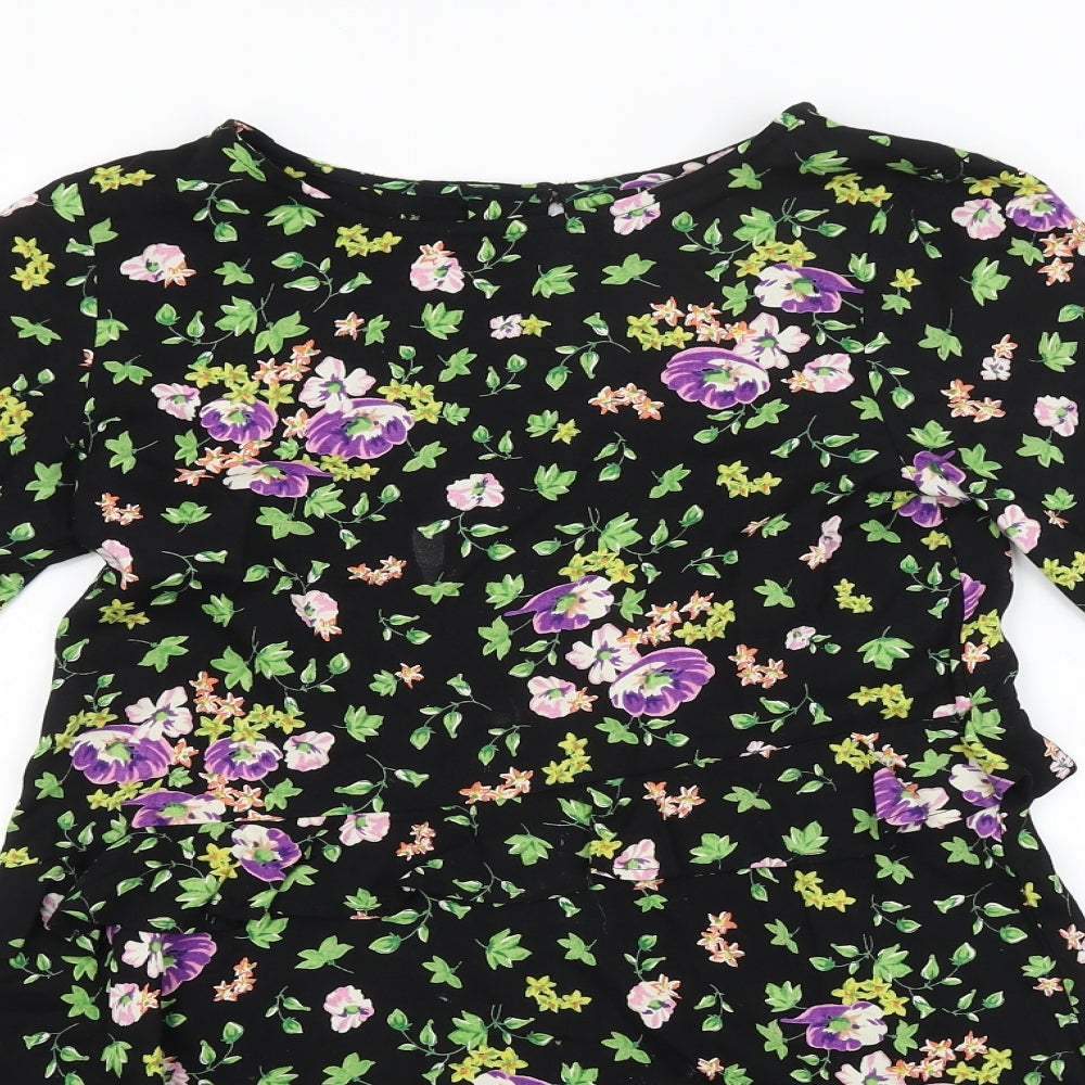 NEXT Girls Black Floral  A-Line  Size 9 Years