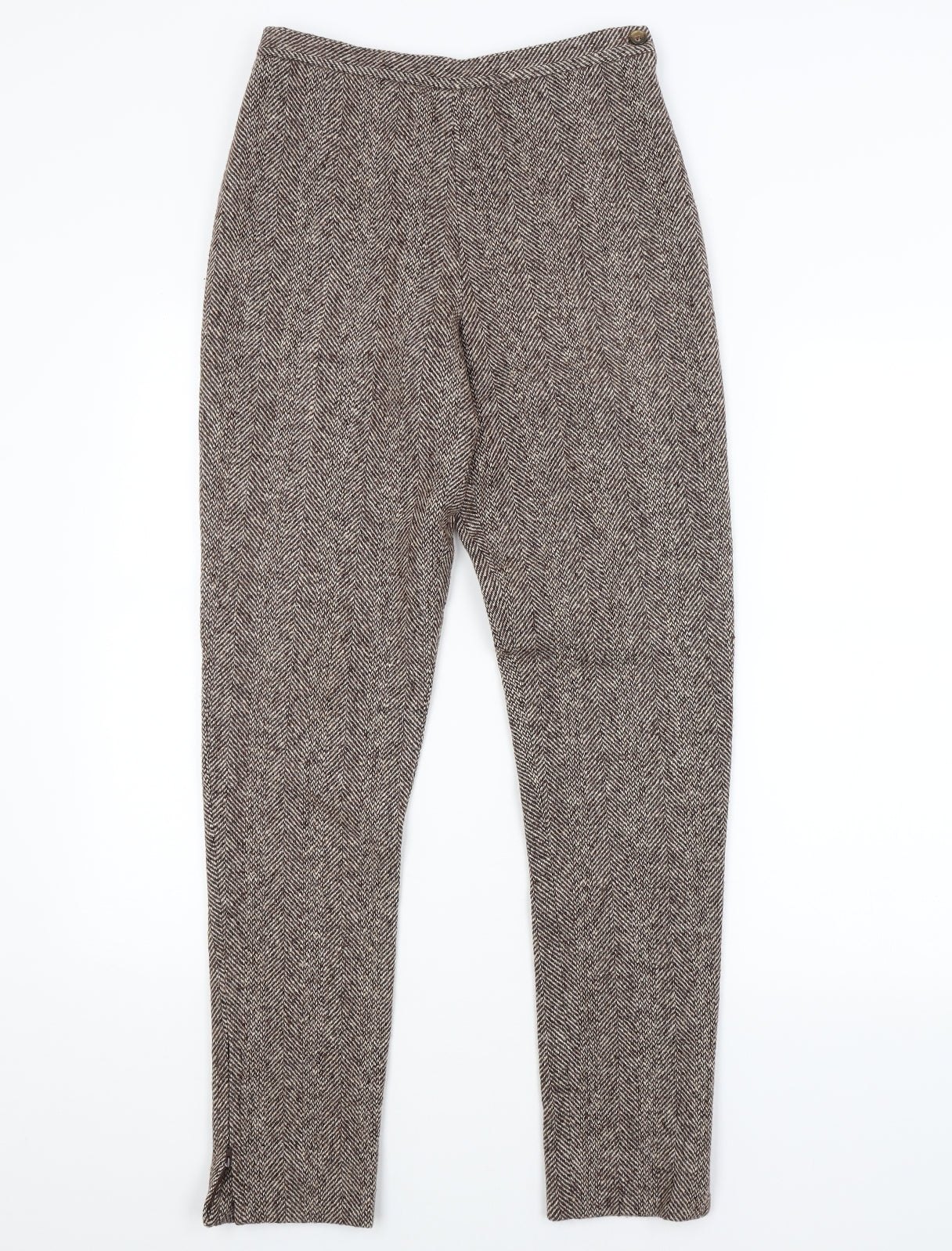 Javier Larrainzar Womens Brown Argyle/Diamond  Trousers  Size 10 L29 in