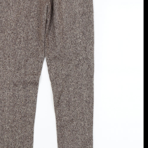 Javier Larrainzar Womens Brown Argyle/Diamond  Trousers  Size 10 L29 in