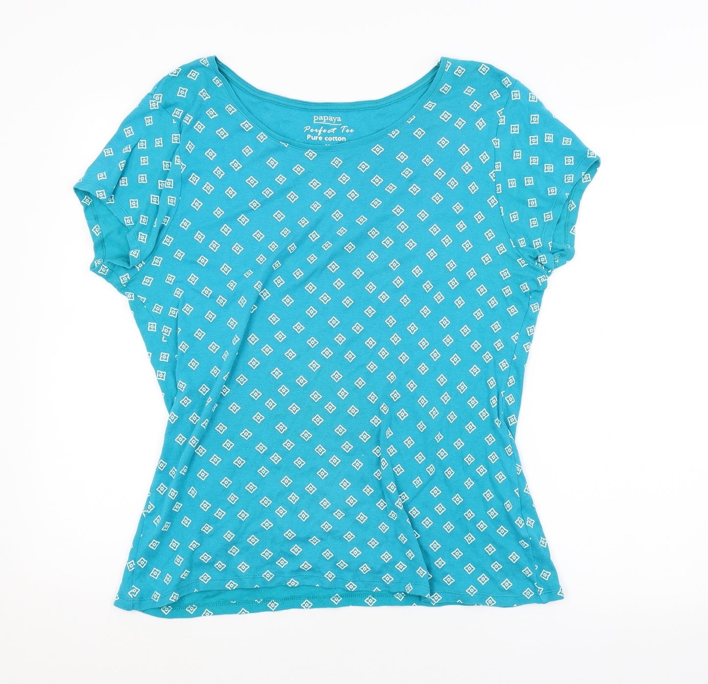 Papaya Womens Blue Argyle/Diamond  Basic Blouse Size 20