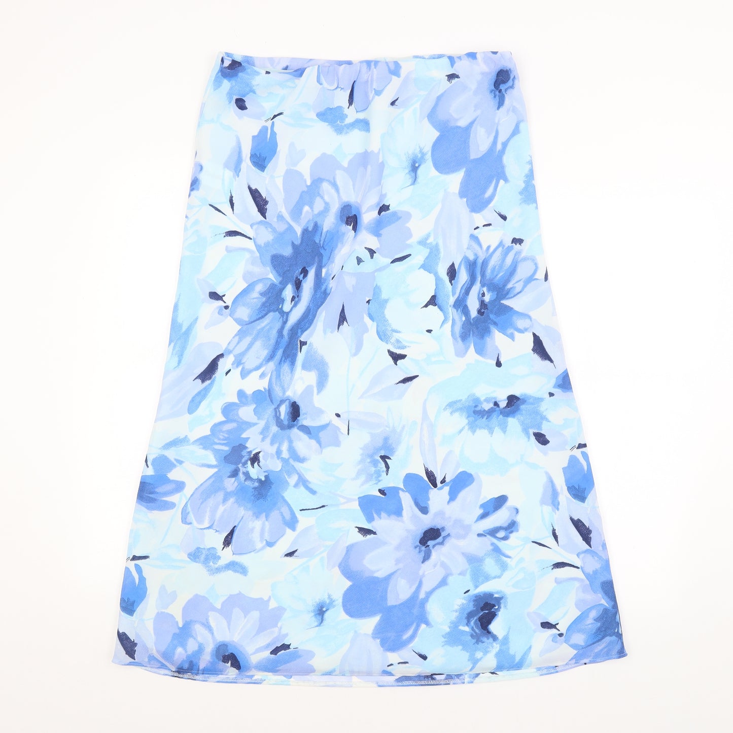 Preworn Womens Blue Floral  A-Line Skirt Size 16