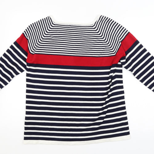 CASAMA Womens Multicoloured Striped  Pullover Jumper Size L